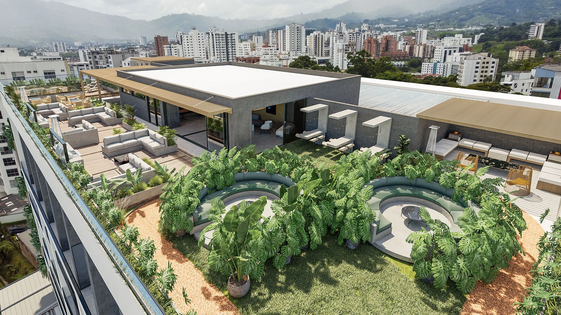 13. AcercamientoTerrazaAmenities2 Volterra Plaza Food Hall